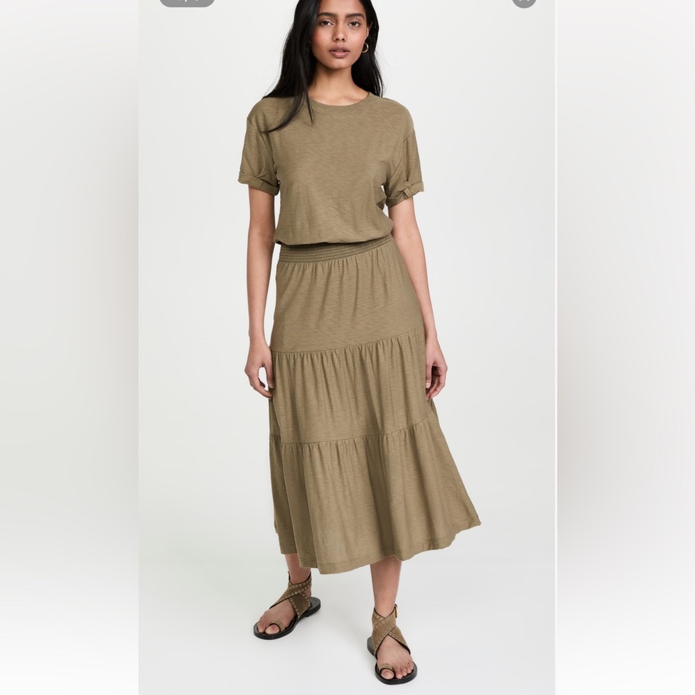 NWT Nation Ltd Martine Casual Peasant Dress in Almond Milk size Small